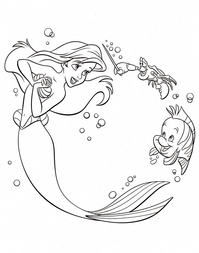 Coloriage Princesse Ariel en pagnie de ses amis princesse ariel en pagnie de ses amis 3181