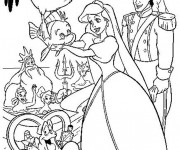 Coloriage Le mariage de Princesse Ariel
