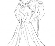 Coloriage Princesse Ariel amoureuse de son prince