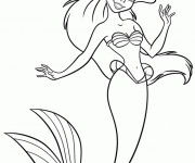 Coloriage et dessins gratuit Princesse Ariel contente à imprimer