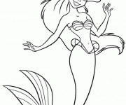 Coloriage Princesse Ariel contente