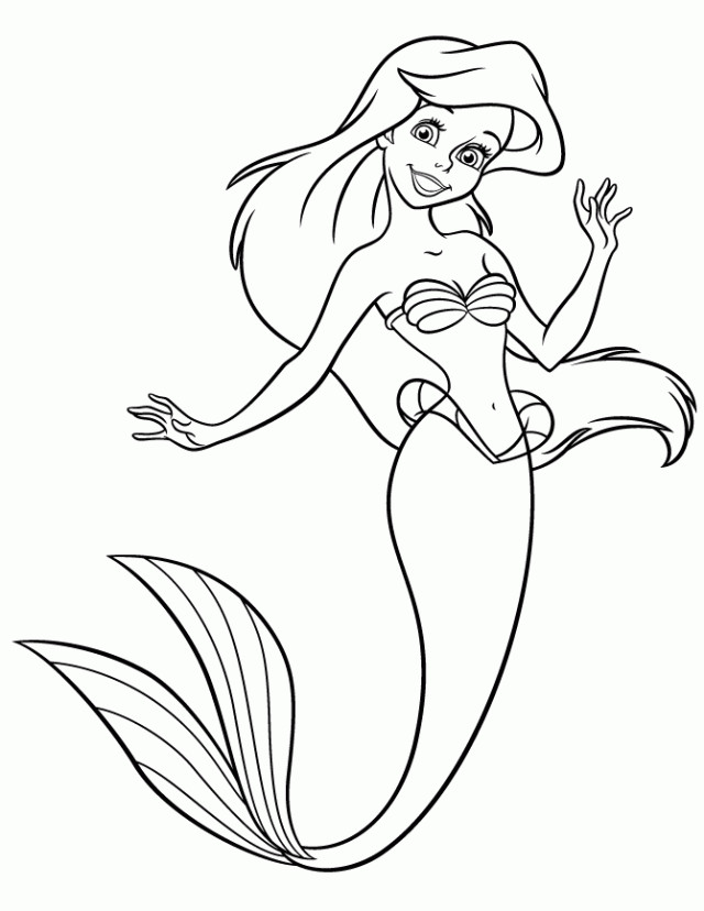 Coloriage Princesse Ariel contente dessin gratuit à imprimer