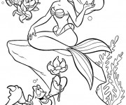 Coloriage Princesse Ariel re&ccedil;oit une fleur de Polochon