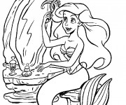 Coloriage Princesse Ariel se coiffe