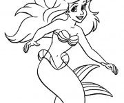 Coloriage et dessins gratuit Princesse Ariel souriante à imprimer