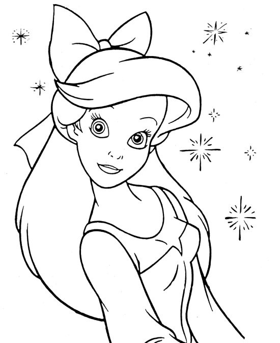 Coloriage et dessins gratuits Princesse Ariel sourit à imprimer