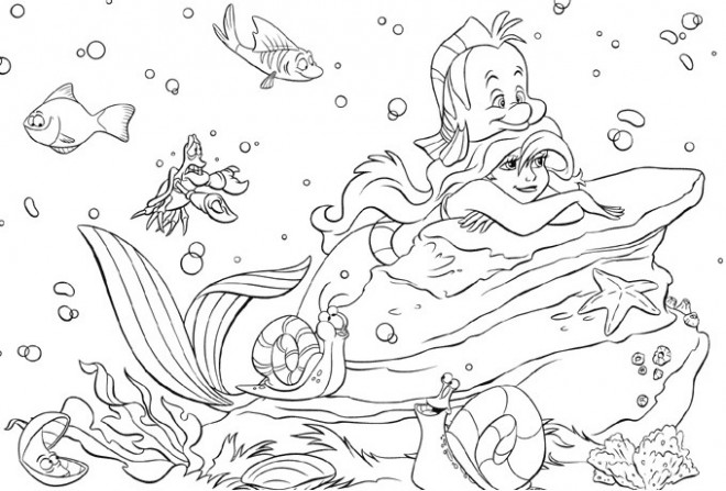 Coloriage Princesse Ariel Walt Disney Dessin Gratuit à Imprimer