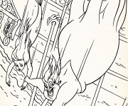 Coloriage Ursula prend Princesse Ariel en captivit&eacute;