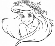 Coloriage Visage de Princesse Ariel