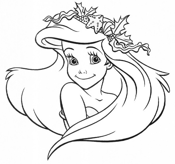 Coloriage et dessins gratuits Visage de Princesse Ariel à imprimer