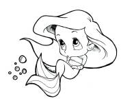 Coloriage Ariel b&eacute;b&eacute; princesse de Disney