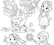 Coloriage B&eacute;b&eacute; princesses Disney pour les enfants