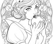 Coloriage Blanche neige pour fille Disney