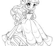 Coloriage Chibi Princesse Disney Belle Kawaii
