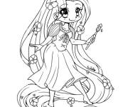 Coloriage Chibi Princesse Disney Raiponce Kawaii