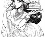 Coloriage Disney Jasmine pour adultes