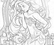 Coloriage Disney Princesse Ariel en toute beaut&eacute;