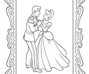 Coloriage Image de princesse Cendrillon et le Prince