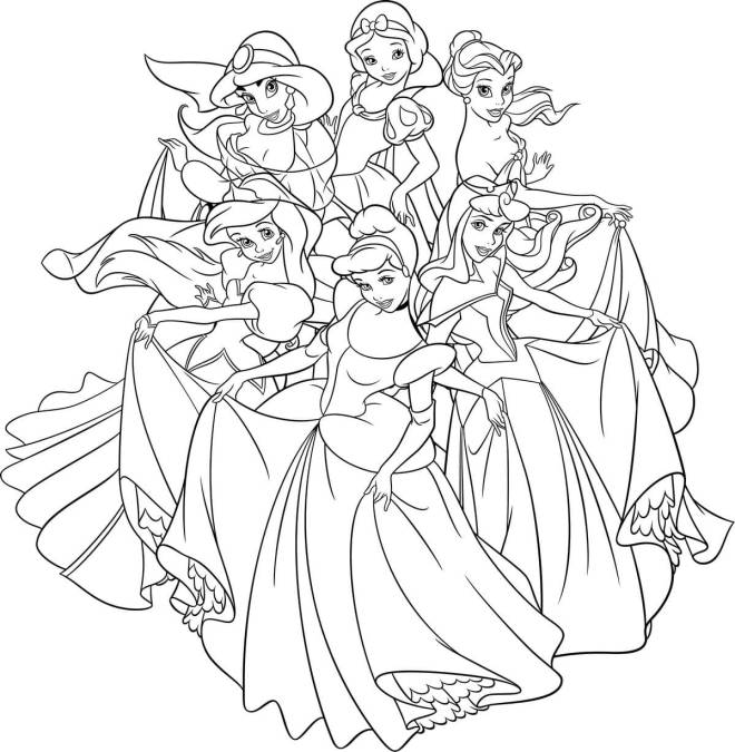 Coloriage et dessins gratuits Les belles princesses de Disney à imprimer