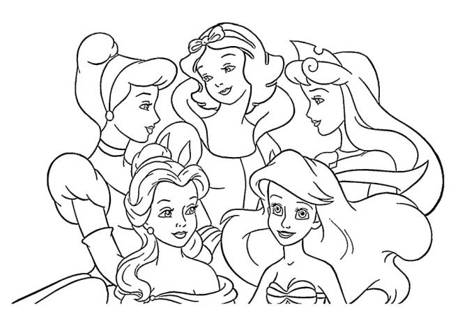 Coloriage Les plus belles princesses de Disney dessin gratuit à imprimer