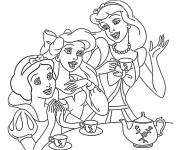 Coloriage Les princesses Disney s'amusent