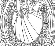 Coloriage Mandala de princesse Reine des neiges