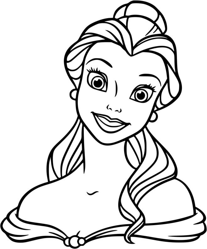 Coloriage et dessins gratuits Portrait Princesse Disney Belle à imprimer