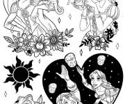 Coloriage Princess Disney Tangled &agrave; t&eacute;l&eacute;charger