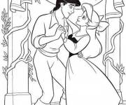 Coloriage Princesse Ariel avec le Prince