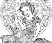Coloriage Princesse Banche neige Mandala