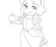 Coloriage Princesse Blanche neige facile