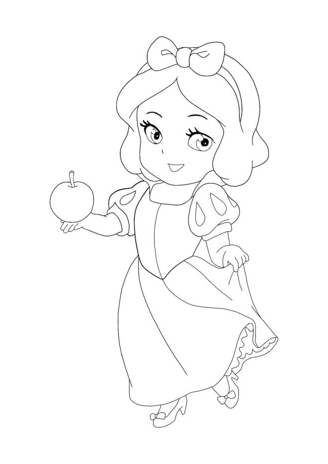 Coloriage et dessins gratuits Princesse Blanche neige facile à imprimer