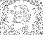 Coloriage Princesse Disney Ariel Mandala