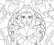 Coloriage et dessins gratuit Princesse Disney Belle mandala à imprimer