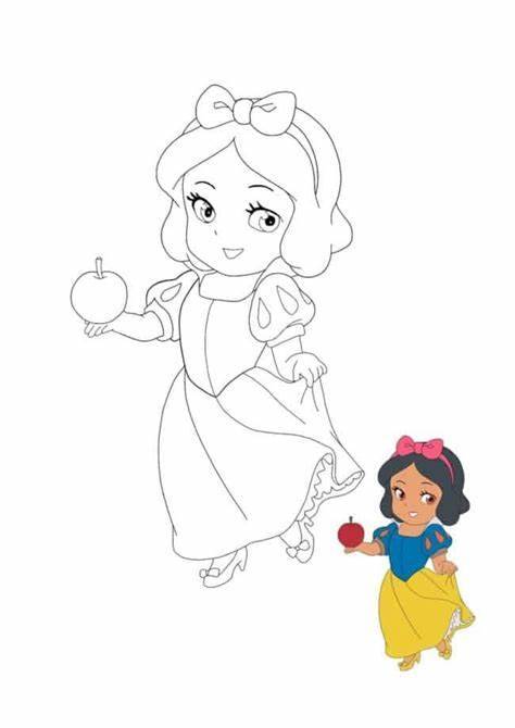 Coloriage et dessins gratuits Princesse Disney Blanche neige avec modèle à imprimer