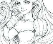 Coloriage Princesse Disney manga