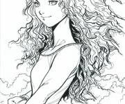 Coloriage Princesse Disney M&eacute;rida pour adultes