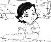 Coloriage et dessins gratuit Princesse Disney Moana bébé à imprimer