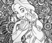 Coloriage Princesse Disney Raiponce adulte