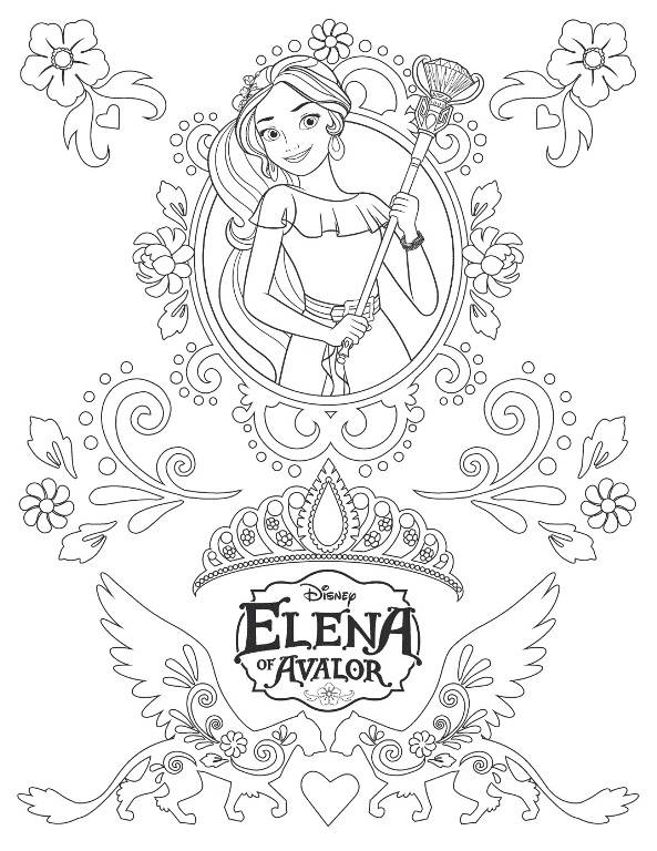 Coloriage et dessins gratuits Princesse Elena d'Avalor Disney à imprimer