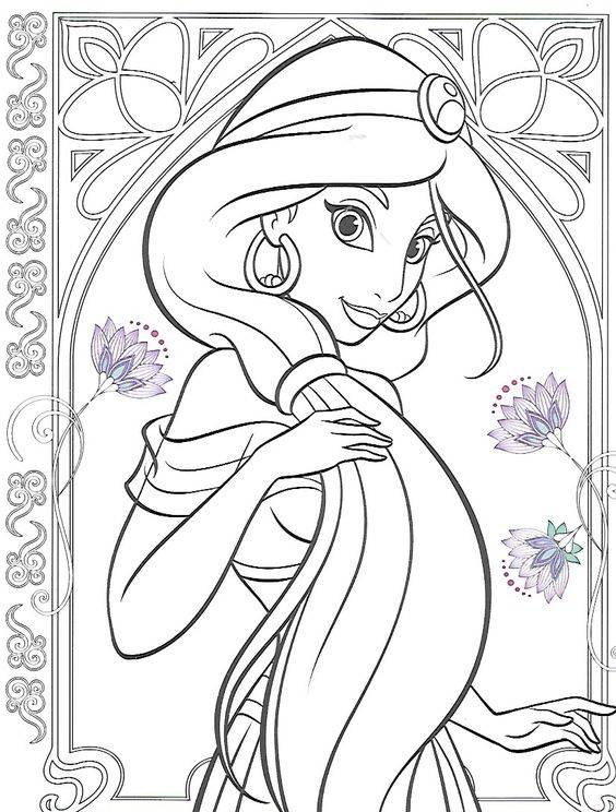Coloriage et dessins gratuits Princesse Jasmine Mandala à imprimer