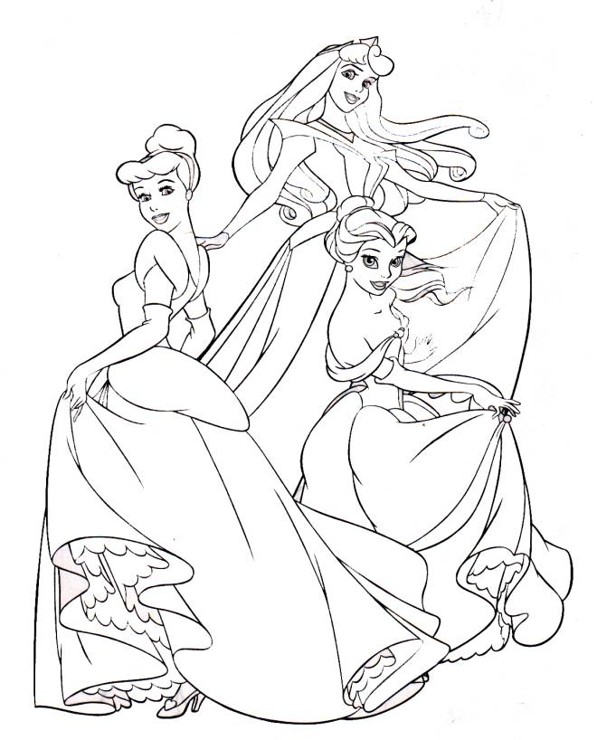Coloriage et dessins gratuits Princesses de Disney élégantes à imprimer