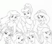 Coloriage Princesses Disney à colorier en ligne