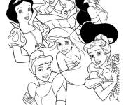 Coloriage Princesses Disney en toute beauté