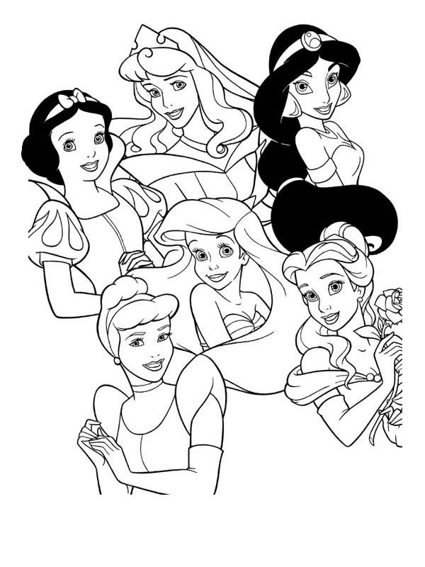 Coloriage et dessins gratuits Princesses Disney en toute beauté à imprimer