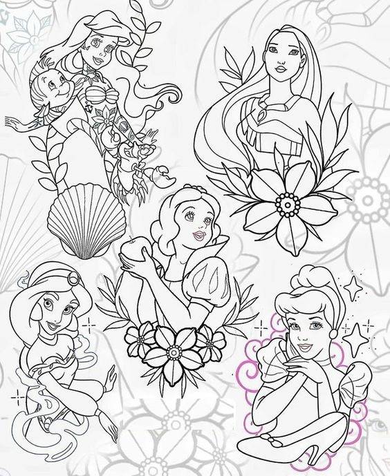 Coloriage et dessins gratuits Princesses Disney pour fête à imprimer