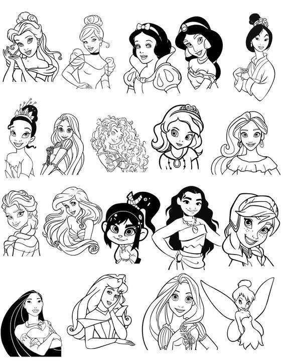 Coloriage et dessins gratuits Toutes les princesse Walt Disney gratuit à imprimer
