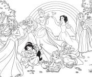 Coloriage Walt Disney, le monde de toutes les belles princesses