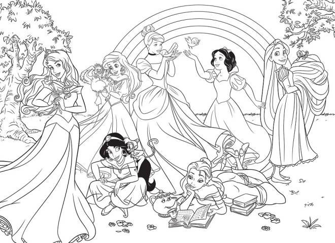 Coloriage et dessins gratuits Walt Disney, le monde de toutes les belles princesses à imprimer