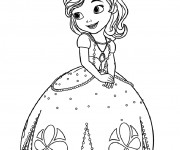 Coloriage et dessins gratuit Dessin princesse Sofia facile à imprimer